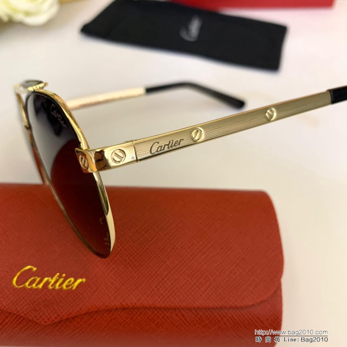 CARTIER卡地亞 新款 男士休閒商務 蛤蟆鏡 金屬飛行墨鏡  lly1699